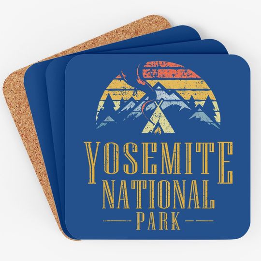 Vintage Yosemite National Park Campfire Coaster
