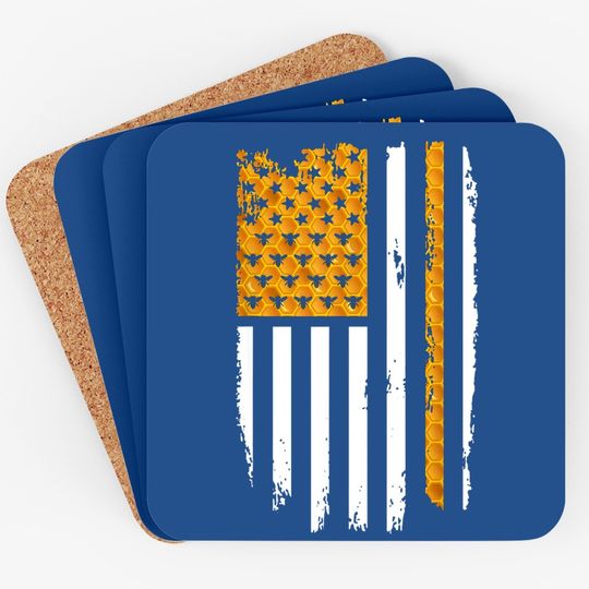 American Flag Beekeeping - Beekeeper - Honey Bee Coaster