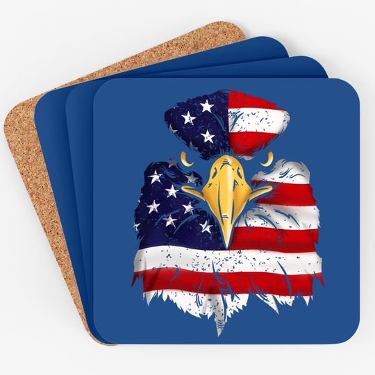 Bald Eagle 4th Of July American Flag Patriotic Freedom Usa Coaster