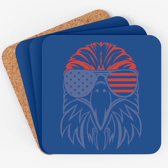 American Bald Eagle Usa Flag Coaster 4th Of July Eagle Usa Coaster