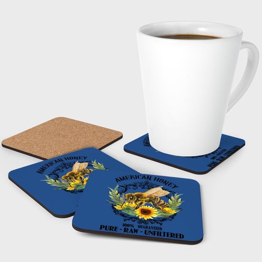 American Honey Bee Funny Beekeeping Gift For Beekeeper Coaster