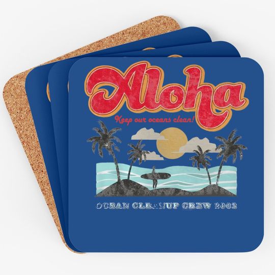 Aloha Hawaii Vintage Hawaiian Beach Coaster