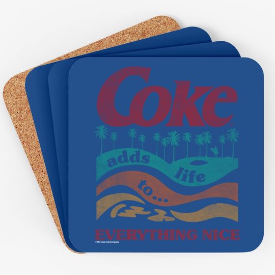 Retro Coke Adds Life Surf And Sun Graphic Coaster
