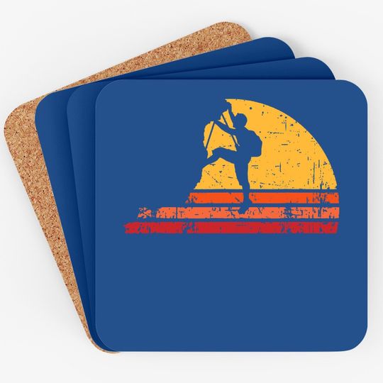 Retro Rock Climbing Vintage Climber Outdoor Climb Coaster