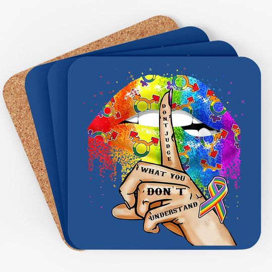 Don't Judge What You Don't Understand Lgbt Gay Pride Lips Coaster