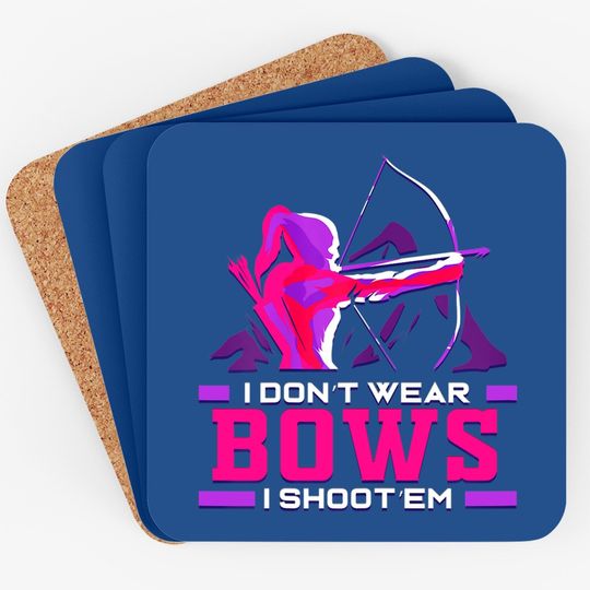 Archery Girl Gift For Woman Archer Bow And Arrow Hunter Lady Coaster