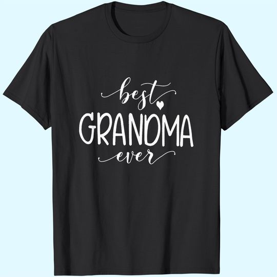 Grandma T Shirt Women Best Grandma Ever Shirt Letter Print Short Sleeve Grandmother Tees Tops