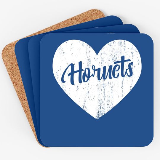 Hornets School Sports Fan Team Spirit Mascot Heart Coaster