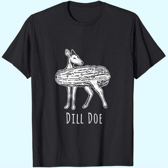 Funny Dill Doe Deer Pickle Women V Neck Shirts Summer Tee Short Sleeve T-Shirt
