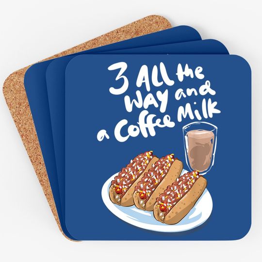Hot Weiner Coaster Coffee Milk Rhode Island Lover Gift