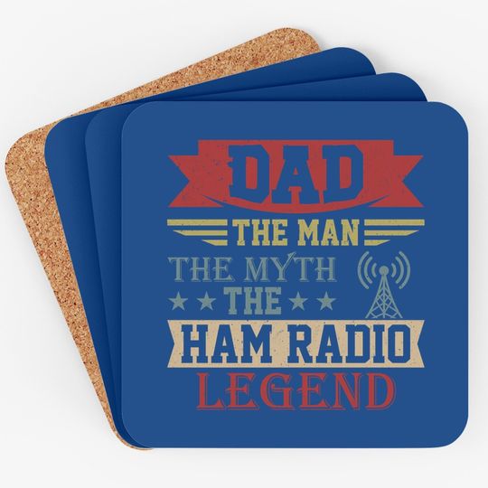 Amateur Ham Radio Operator Coaster Gift For Dad Vintage Retro Coaster