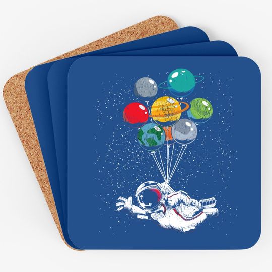 Space Travel Astronaut Planets Balloons Space Science Coaster