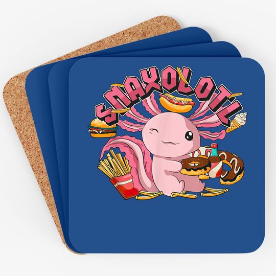 Snacks Salamander Mexican Amphibian Snaxolotl Axolotl Coaster