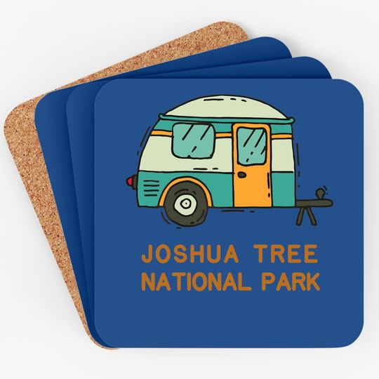 Joshua Tree National Park Desert Vintage Retro Camper Coaster
