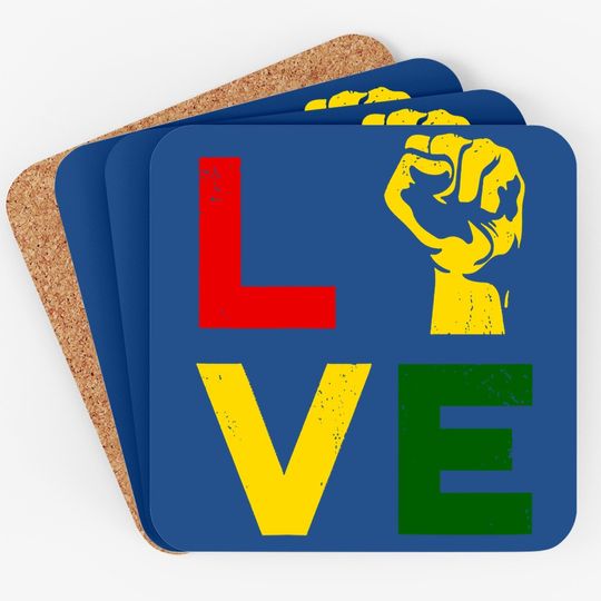 Vintage Love Emancipation Day Melanin Black Pride Coaster
