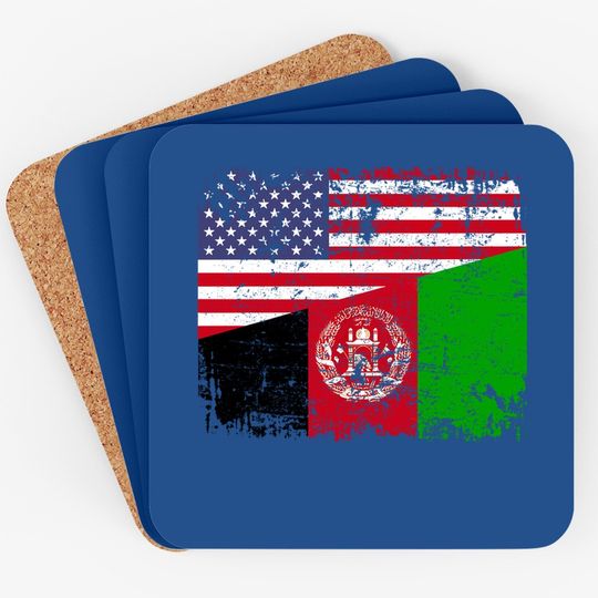 Usa Afghanistan Flag Coaster
