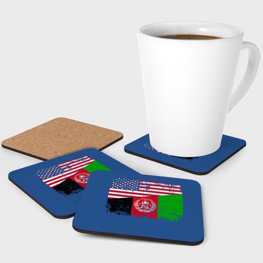 Usa Afghanistan Flag Coaster