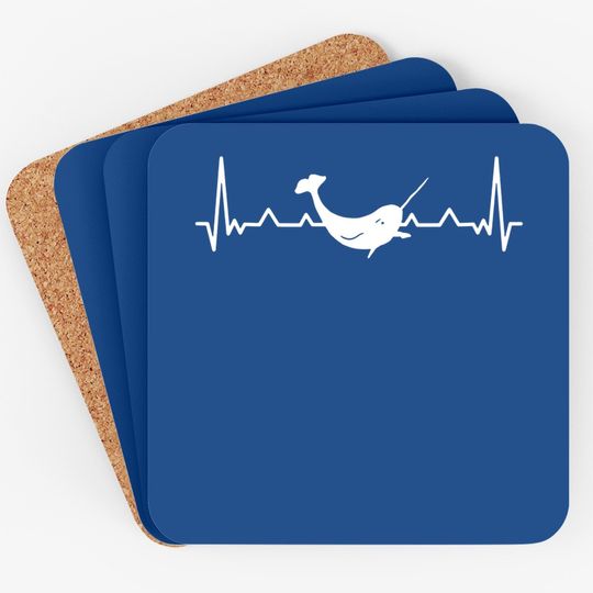 Narwhal Heartbeat Coaster