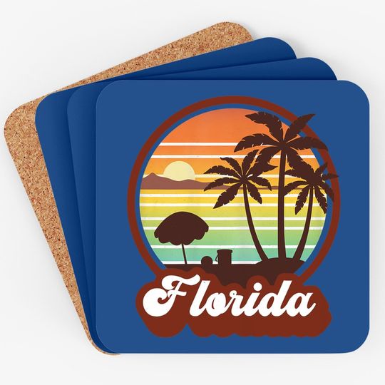 Florida Souvenirs Florida Fl Vintage Retro 70s 80s Graphic Coaster