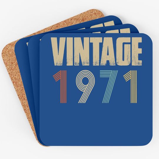 Retro Vintage 1971 Born In 1971 Birthday Celebration Coaster