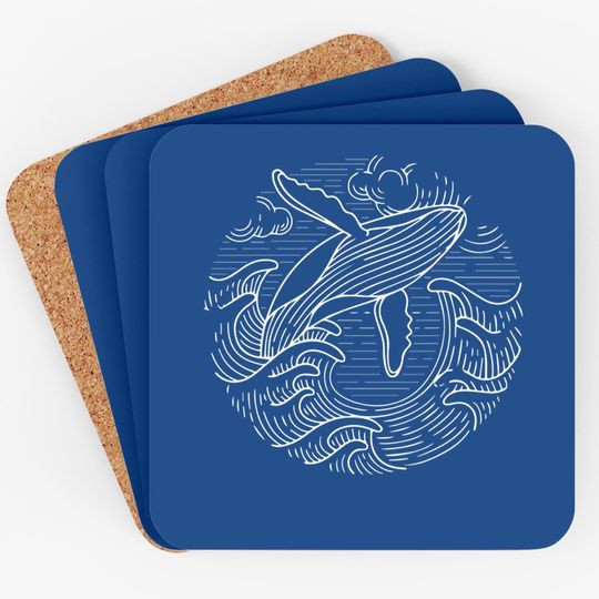 Ocean Waves Humpback Whale Coaster