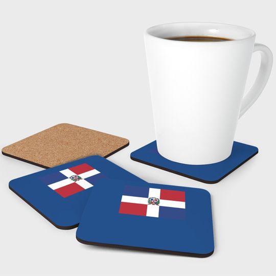 Aifris Dominican Republic Flag Cotton Coaster