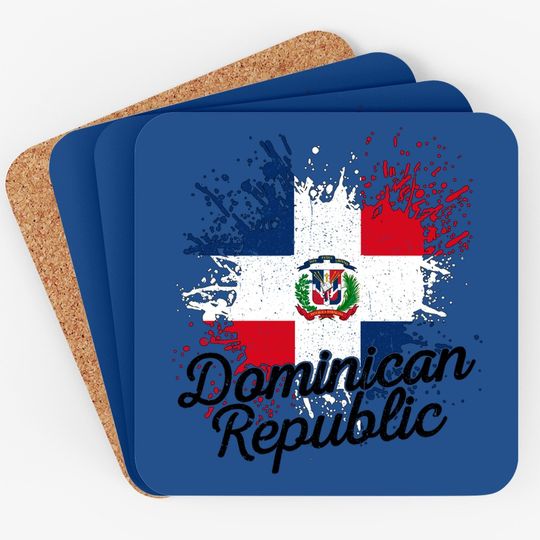 Dominican Republic Patriotic Flag Premium Coaster
