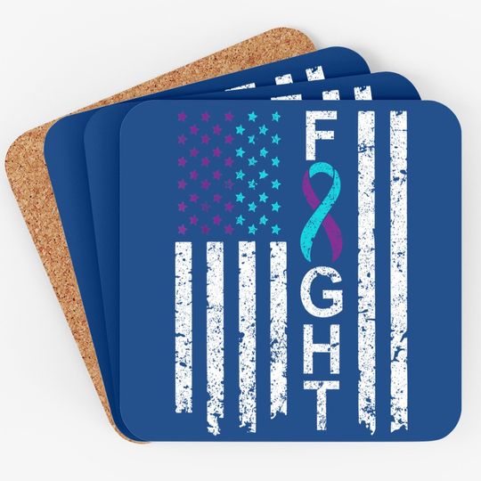 Suicide Prevention Awareness Coaster American Flag Distress Coaster