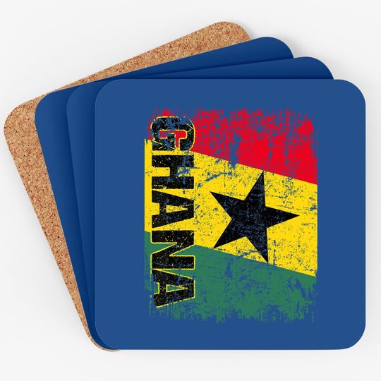 Ghana Flag Vintage Coaster