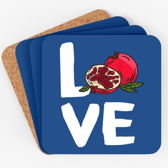 I Love Pomegranate Kawaii Fruit Coaster