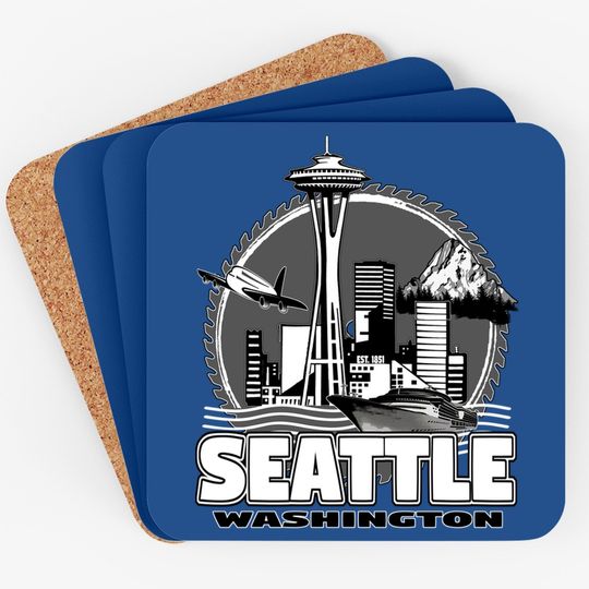 Seattle Pacific Northwest Emerald City Space Needle Souvenir Coaster