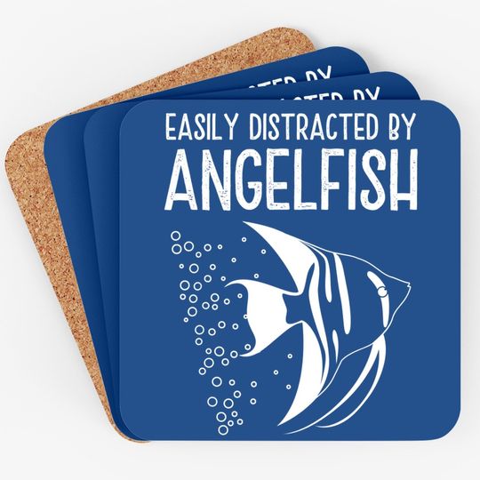 Vintage Angelfish Quotes For Fish Keepers Coaster