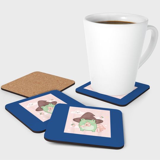 Cotttagecore Frog Wizard Kawaii Aesthetic Coaster