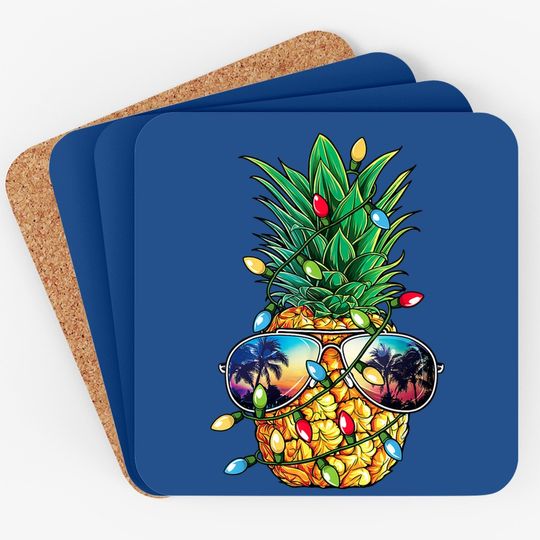 Pineapple Christmas Tree Lights Coaster