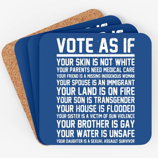 Vote As If | Registered Voter Election Day Gift Coaster