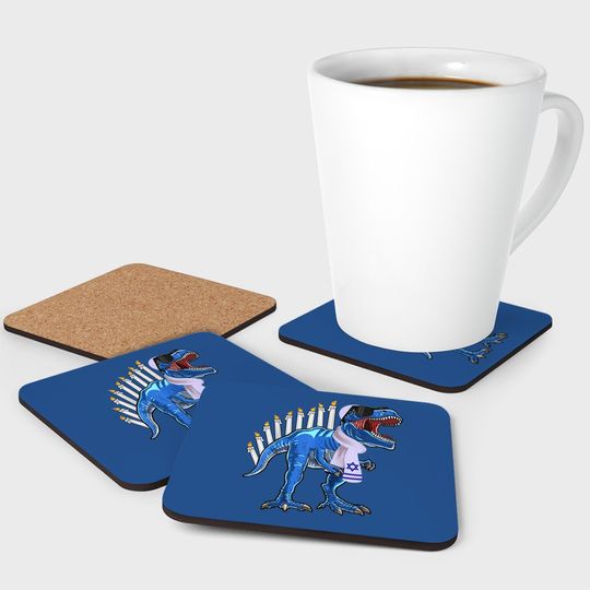 T Rex Dinosaur Hanukkah Coaster