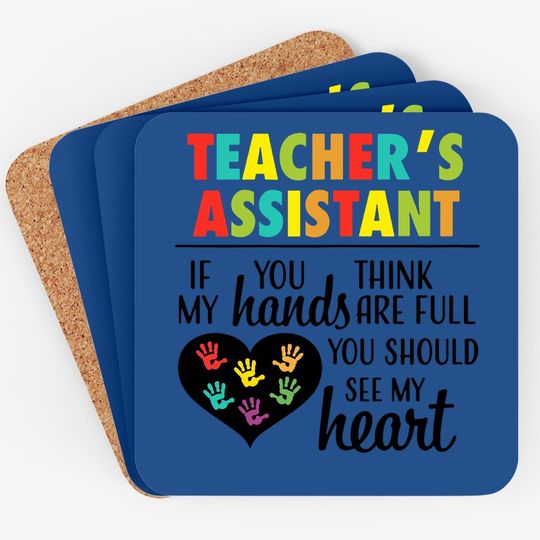 Teacher Assistant Heart Quote Coaster