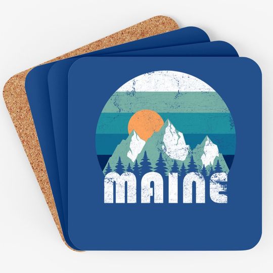 Maine State Retro Vintage Coaster
