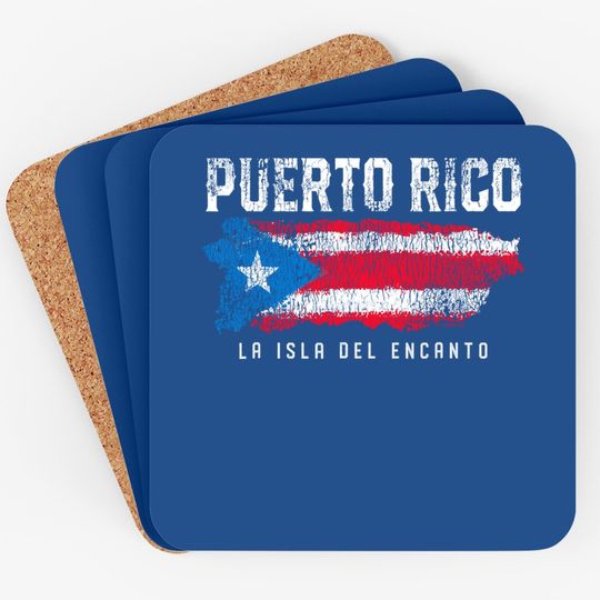 Puerto Rico Island Flag Coaster