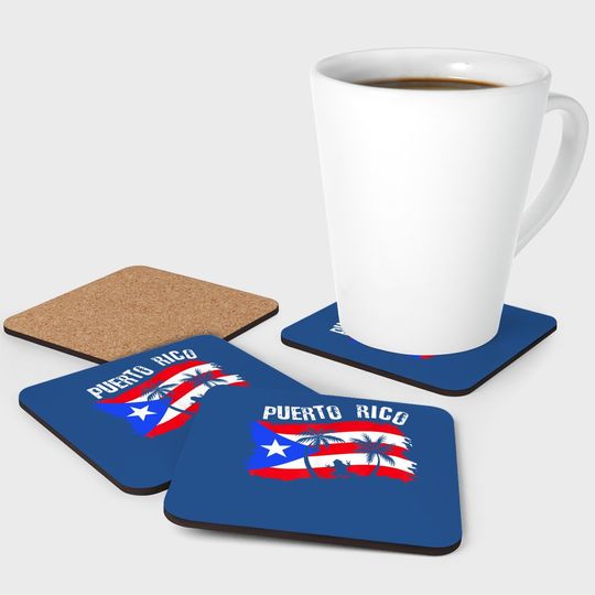 Distressed Style Puerto Rico Frog Coaster