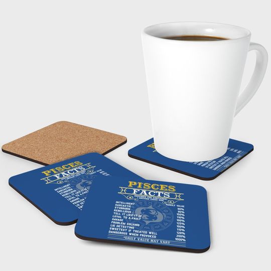 Pisces Facts Zodiac Signs Coaster