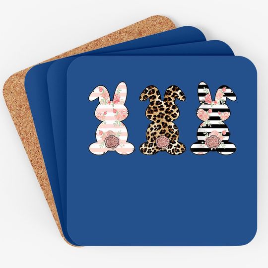 Easter Bunny Rabbit Trio Cute Easter Coaster