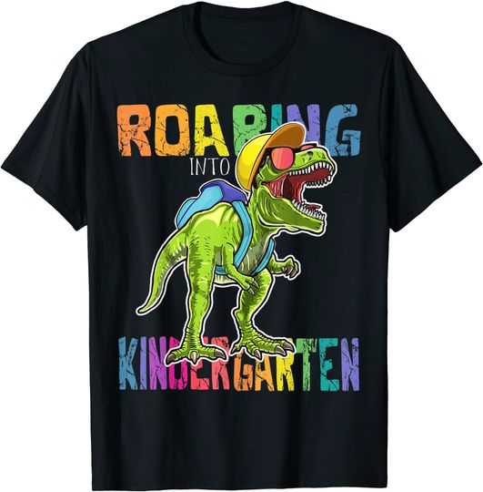Roaring Kindergarten Dinosaur T Rex Back to School Boys T Shirt