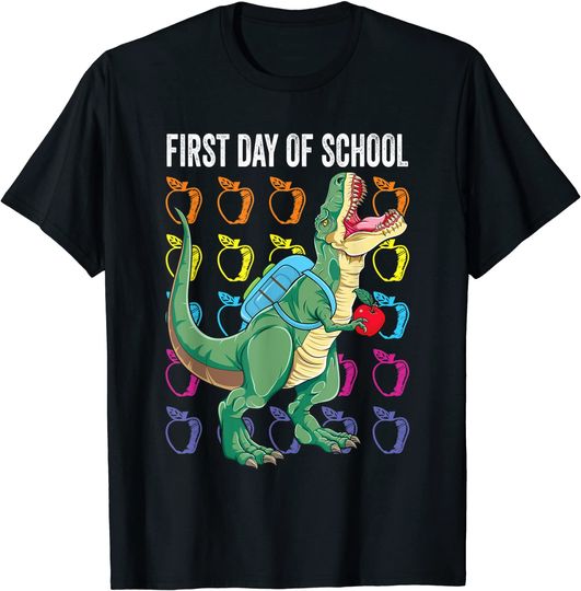 First Day Of School Shirt For Boys Toddlers Kids T Rex T Shirt