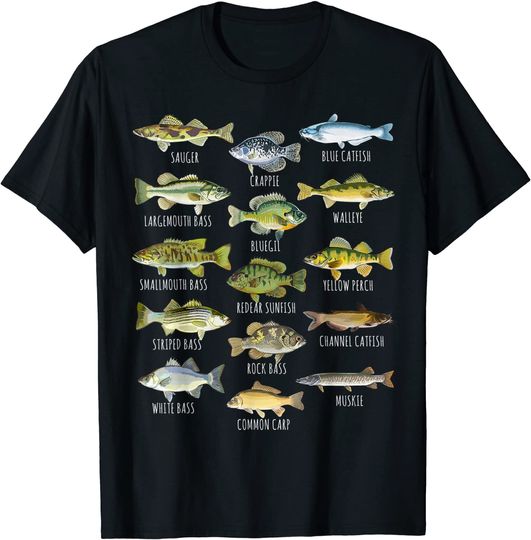 Fish Species Biology Types Of Freshwater Fish Fishing T-Shirt