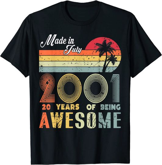 Made In July 2001 20th Birthday Boy Girl T-Shirt