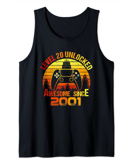 Discover Gift Boy Level 20 Unlocked Awesome 2001 Birthday Tank Top