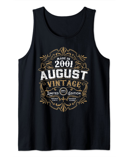 Discover 20th Birthday 20 Years Old August 2001 Made Born Vintage Tank Top