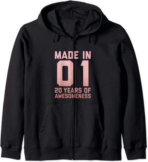 Discover 20th Birthday Gift Man Woman 2001 Zip Hoodie