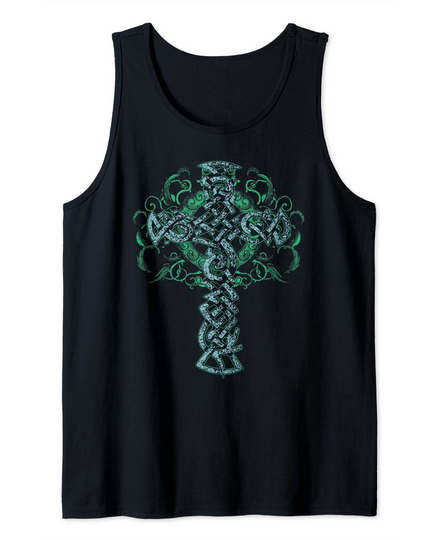 Celtic Cross Folk Art Pagan Irish Scottish Crucifix Artistic Tank Top